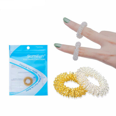 Silver Finger Ring Massage