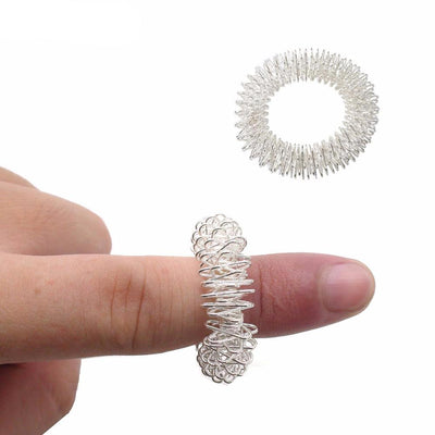 Silver Finger Ring Massage